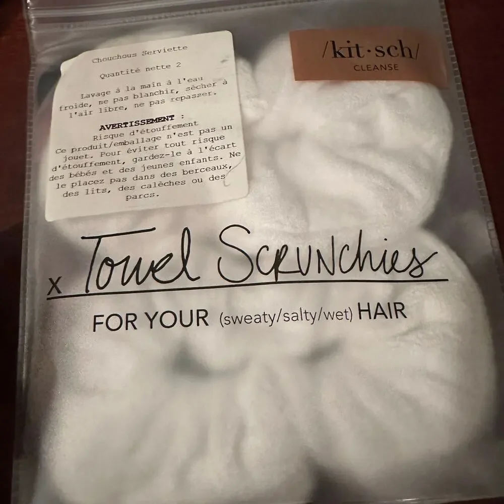 NWT Kitsch Towel Scrunchie White Hair  Daily Concepts Wrap Self Care Bundle Pink